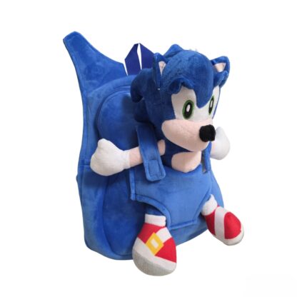 Rucsac din plus Virtual Trend®, Sonic the Hedgehog cu Jucarie Detasabila  